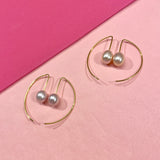 Half hoops with pearls