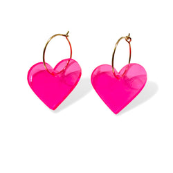 Two Hearts, neon pink