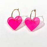 Two Hearts, neon pink