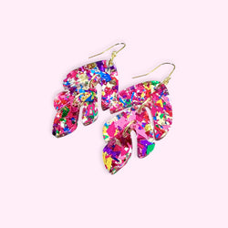 Leaf - large/red confetti