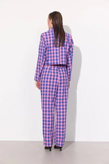 PAMELA TROUSERS - PINK CHECKED